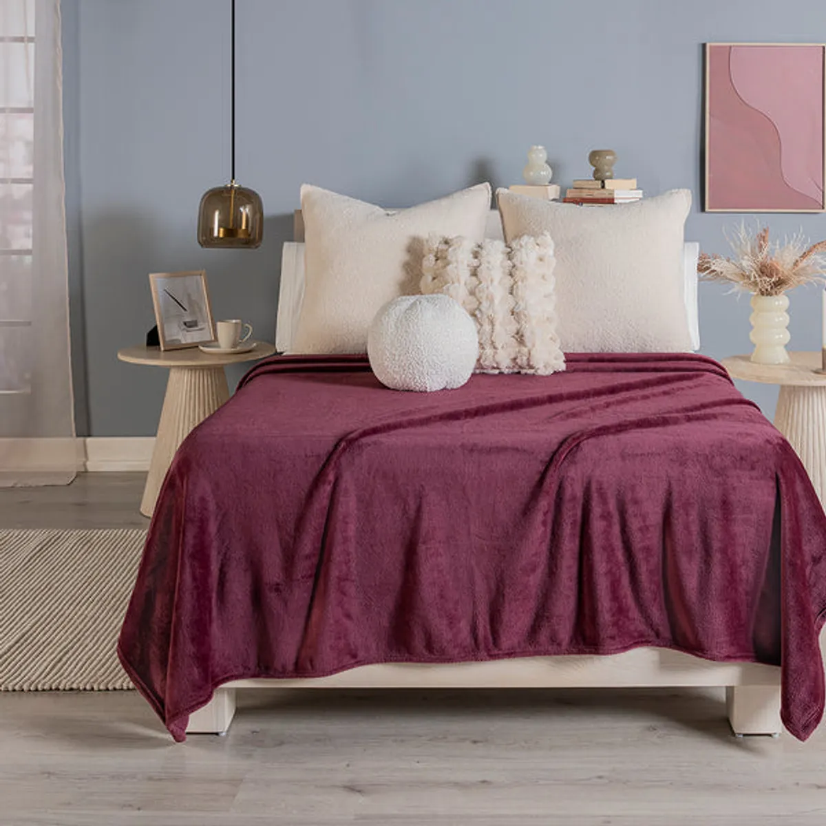 VIANNEY - Cobija Ligera Tinto Queen Size-Doble XL Vianney