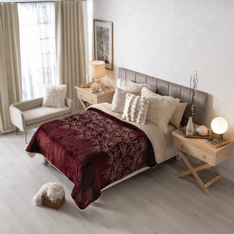 VIANNEY - Cobija Austral Merlot talla Doble Textura suave - Vianney