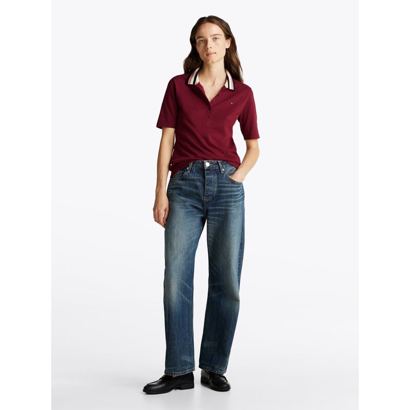 TOMMY HILFIGER - Polo rojo de piqué con corte slim Tommy Hilfiger