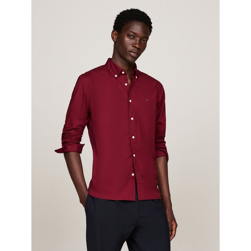 TOMMY HILFIGER - Camisa roja TH Flex de corte regular Tommy Hilfiger