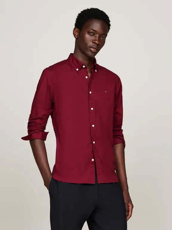 Camisa roja TH Flex de corte regular Tommy Hilfiger TOMMY HILFIGER ...