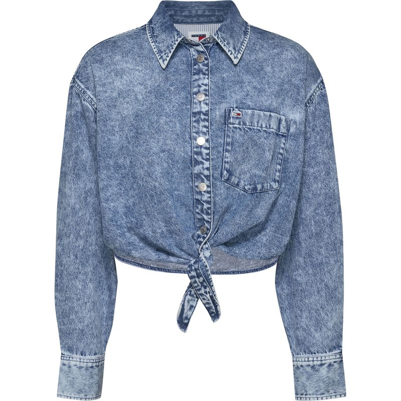 TOMMY HILFIGER - Camisa azul front tie chambray Tommy Jeans