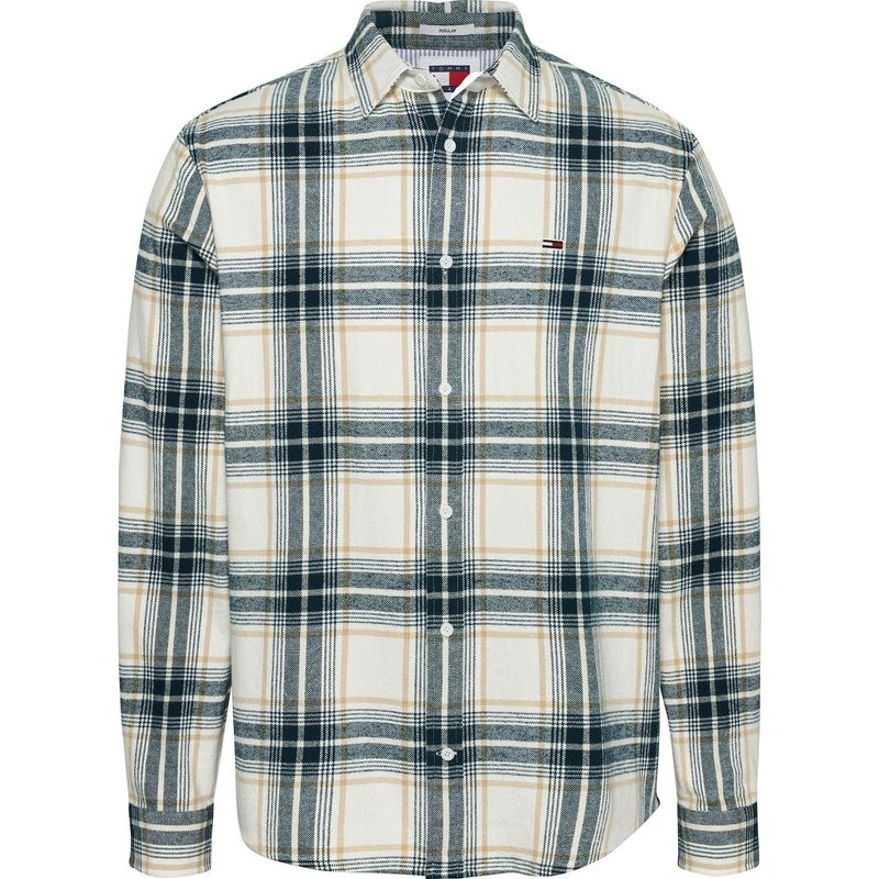 TOMMY HILFIGER - Camisa Amplia De Cuadros Verdes Tommy Jeans