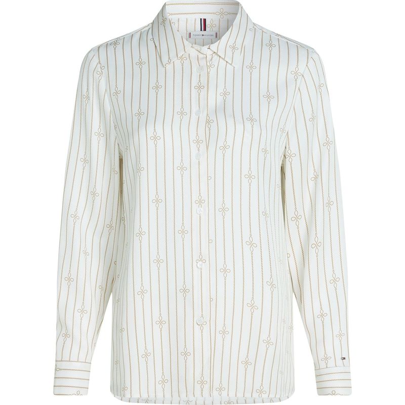 TOMMY HILFIGER - Camisa blanca de rayas estilo cuerda Tommy Hilfiger