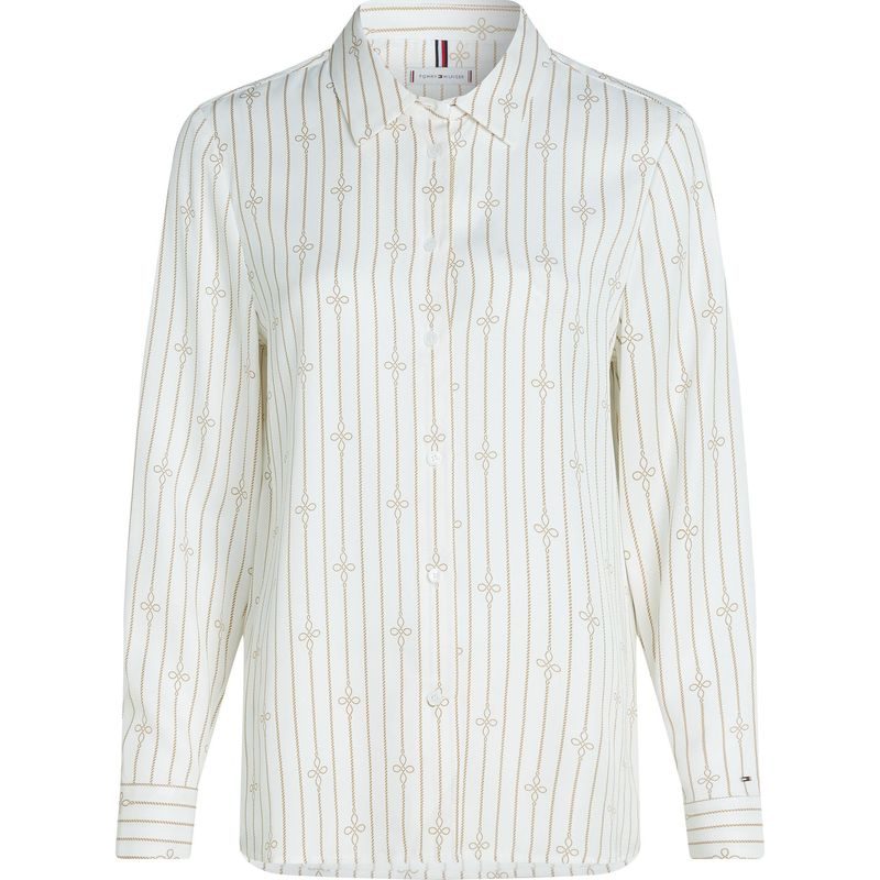 TOMMY HILFIGER - Camisa blanca de rayas estilo cuerda Tommy Hilfiger