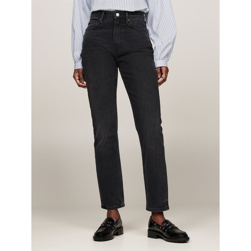 TOMMY HILFIGER - Jeans negro ajustados tobilleros de talle alto Tommy Hilfiger