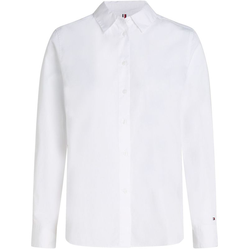 TOMMY HILFIGER - Camisa blanca Essential de popelín con corte regular Tommy Hilfiger