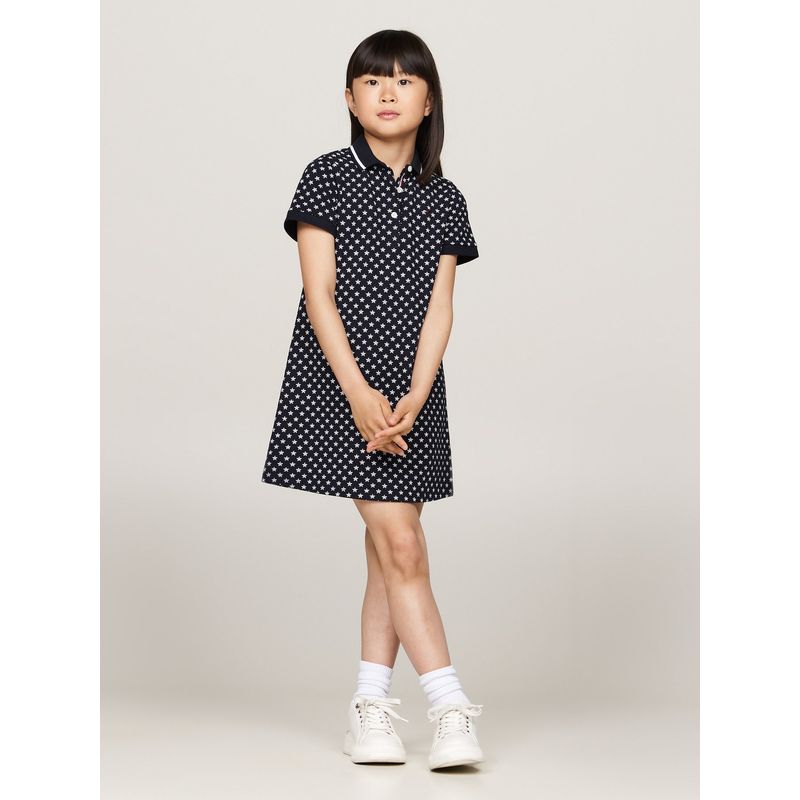 TOMMY HILFIGER - Vestido Azul Niña Tipo Polo y Estampado De Estrellas Tommy Hilfiger