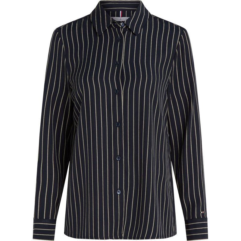 TOMMY HILFIGER - Camisa azul oscuro de rayas estilo cuerda Tommy Hilfiger