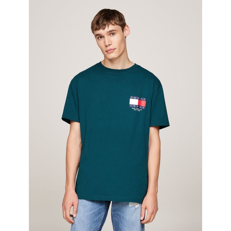 TOMMY HILFIGER - Camiseta verde con logo en la espalda Tommy Jeans