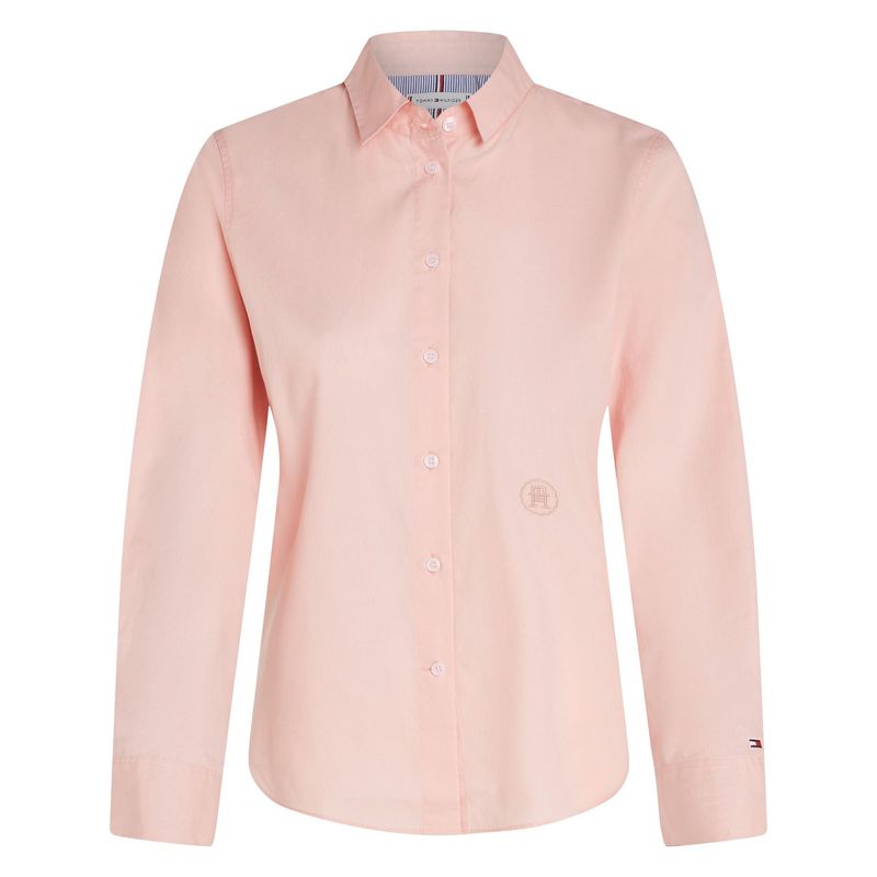 TOMMY HILFIGER - Camisa rosa Essential de popelín con corte regular Tommy Hilfiger