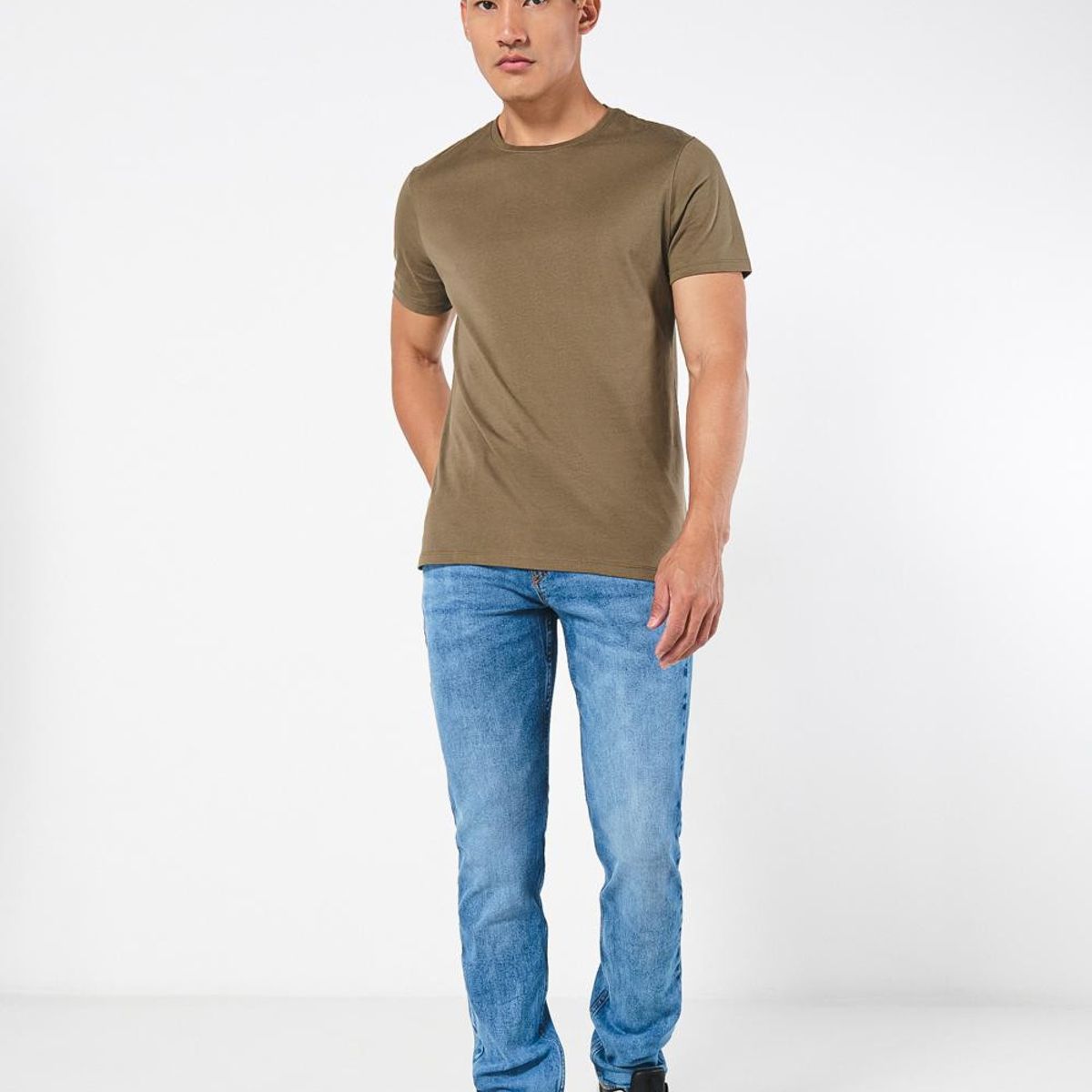 KOAJ - KOAJ Camiseta en algodón unicolor ajustada con manga corta Hombre