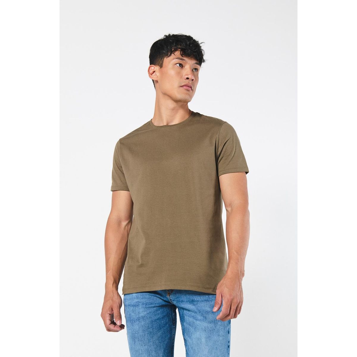 KOAJ - KOAJ Camiseta en algodón unicolor ajustada con manga corta Hombre