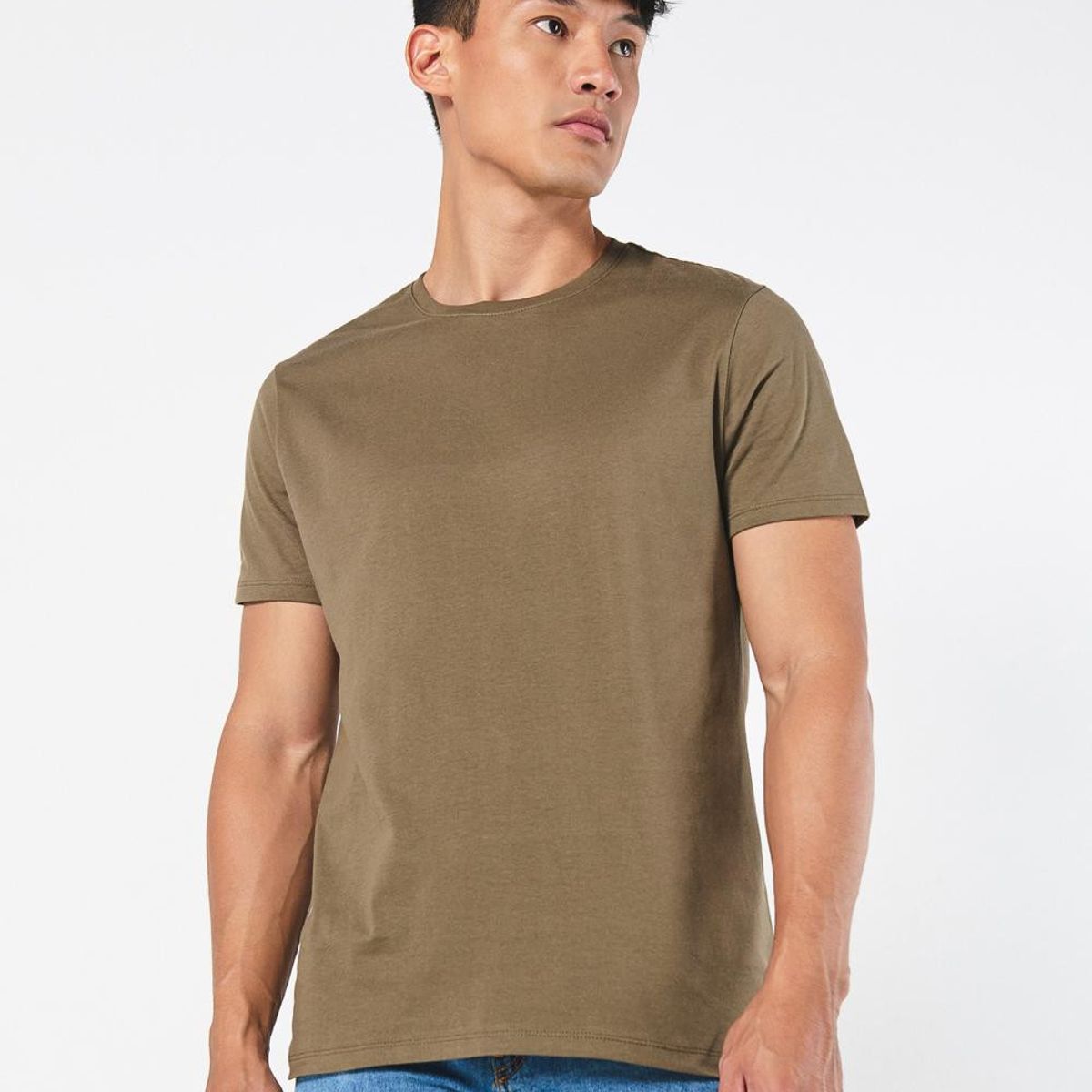 KOAJ - KOAJ Camiseta en algodón unicolor ajustada con manga corta Hombre