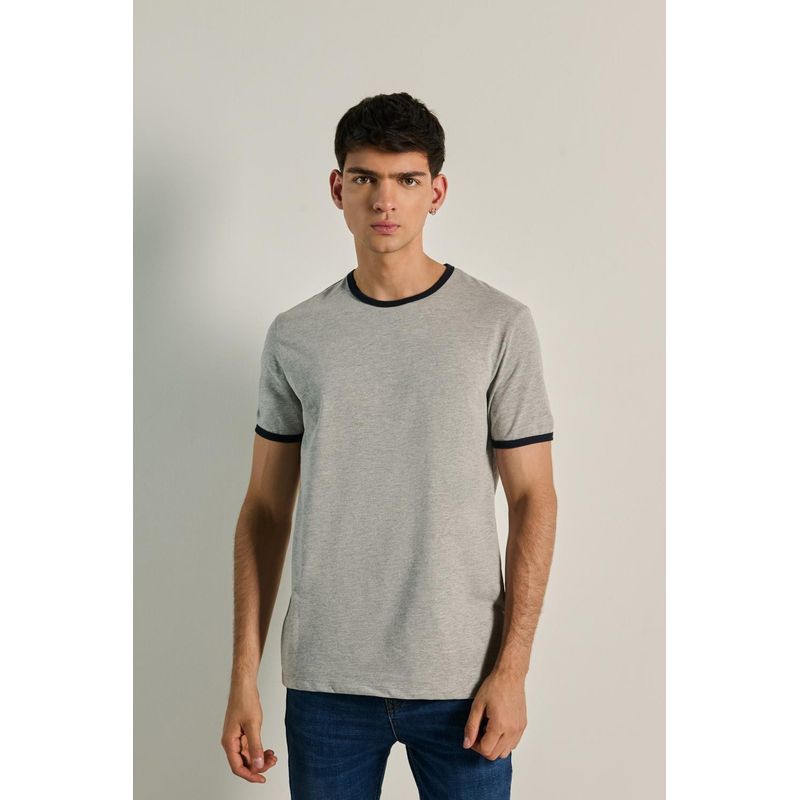 KOAJ - KOAJ Camiseta en algodÃ³n unicolor con contrastes y manga co HOMBRE