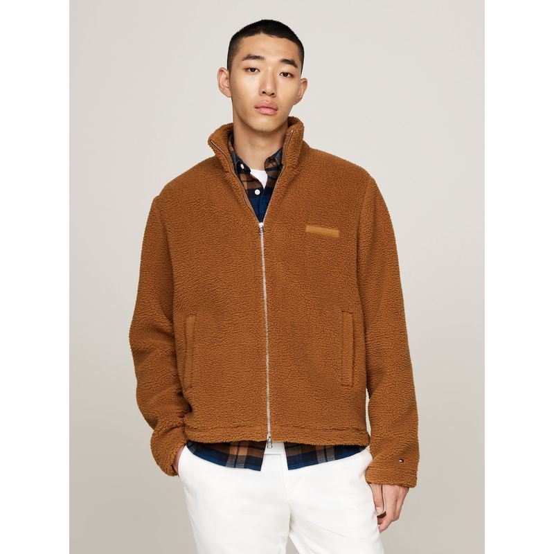TOMMY HILFIGER - Saco Cafe de felpa con cremallera para hombre Tommy Hilfiger