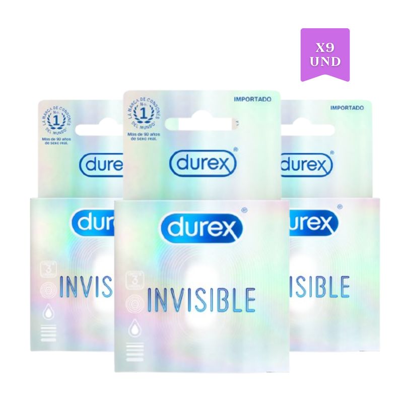 DUREX - Combo Condones Durex Invisible - 9 Unidades