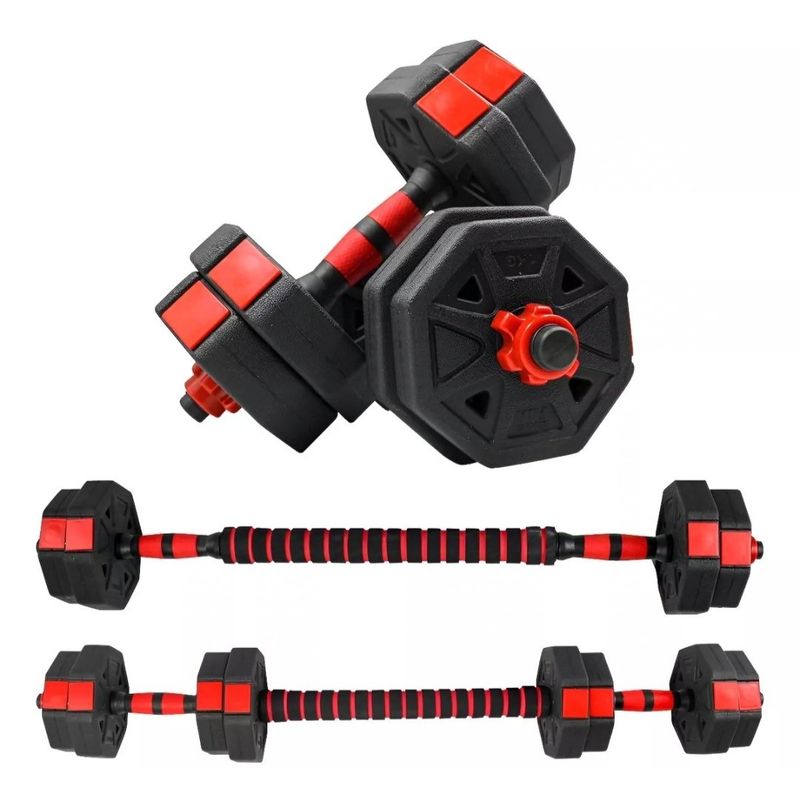 GENERICO - Set Kit Pesas Mancuernas  15 kg  Ajustables  Termoforradas