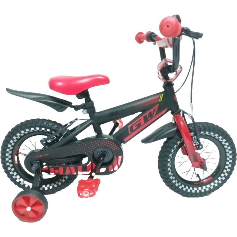 GW - Bicicleta rin 12 gw shadow niño Negro/Rojo