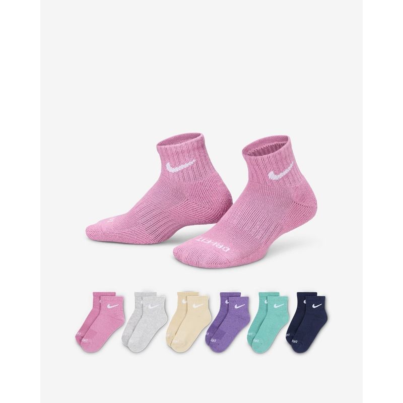 NIKE - MEDIAS NIKE NIÑO DRI-FIT BASIC CREW 6 PARES UN0018-ACG 16.7-21.8 cm