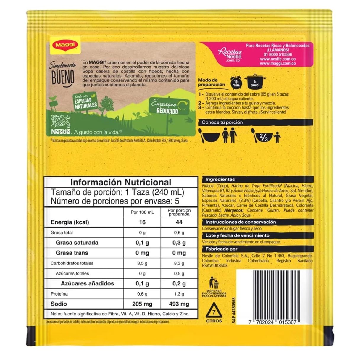 MAGGI - Sopa Maggi Costilla con Fideos x 65g