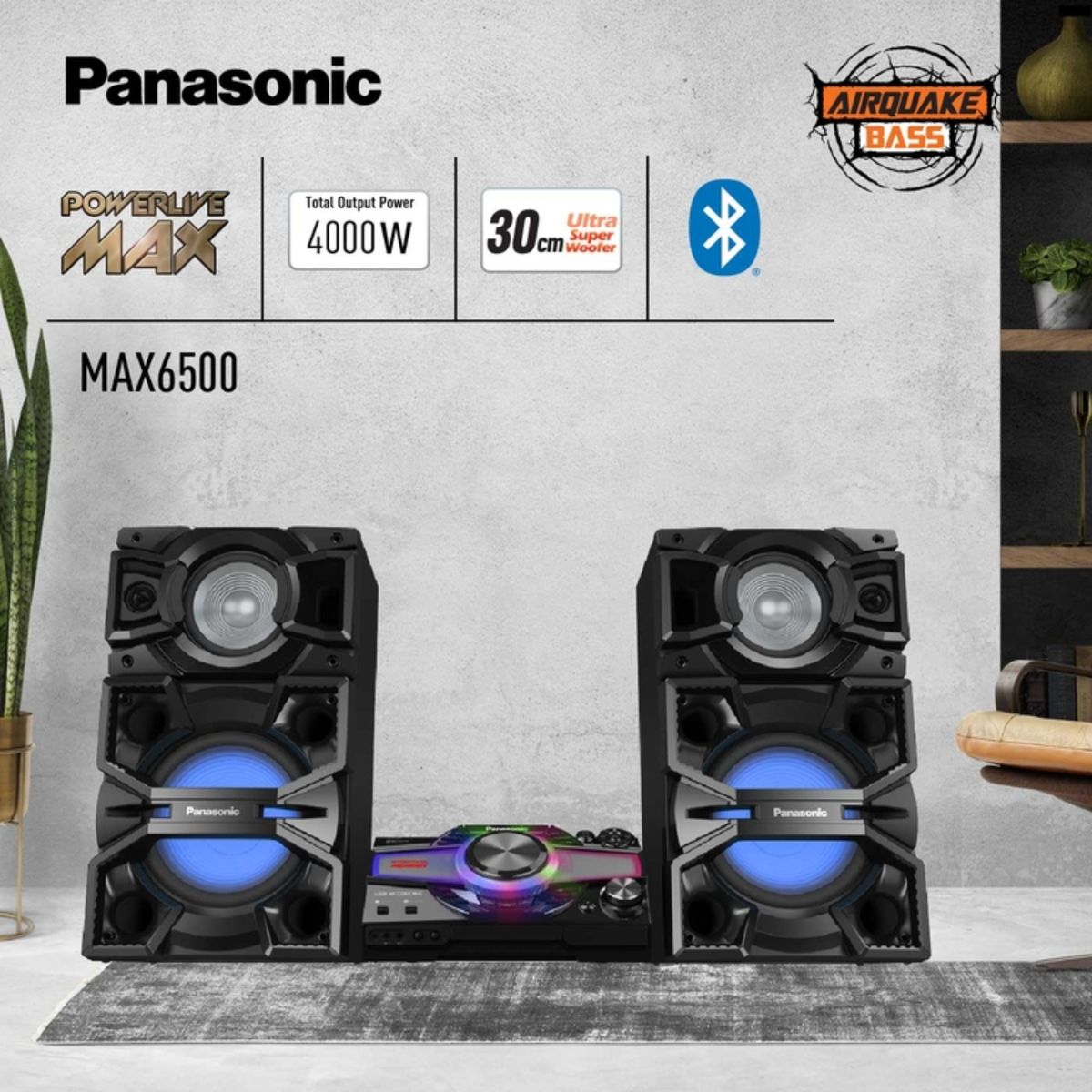 PANASONIC - Minicomponente PANASONIC MAX6500 Negro 4000 Watts