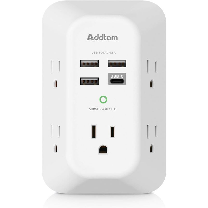 GENERICO - Multitoma Cargador De Pared Usb C Protector Sobretension