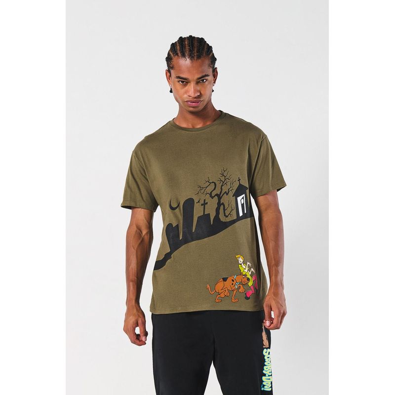 KOAJ - KOAJ Camiseta tie dye verde de Scooby-Doo con manga corta HOMBRE