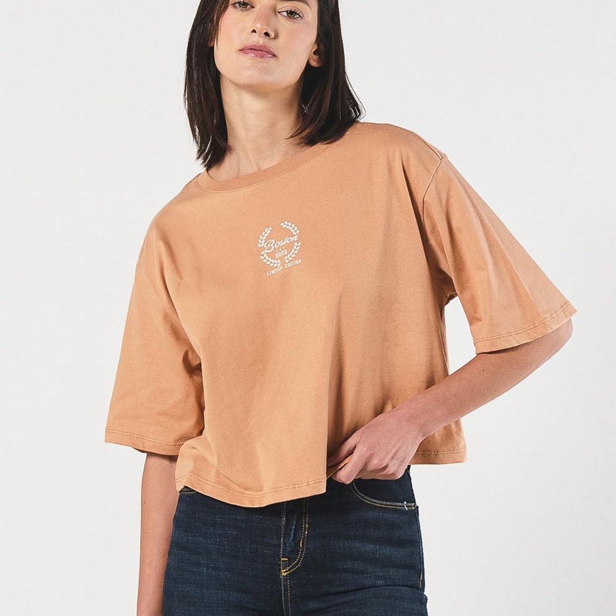 KOAJ - KOAJ Camiseta oversize crop top unicolor con arte college Mujer