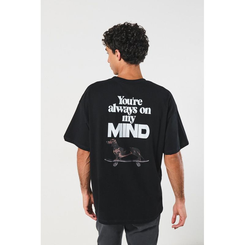 KOAJ - KOAJ Camiseta Oversize para hombre con estampado en frente y e HOMBRE