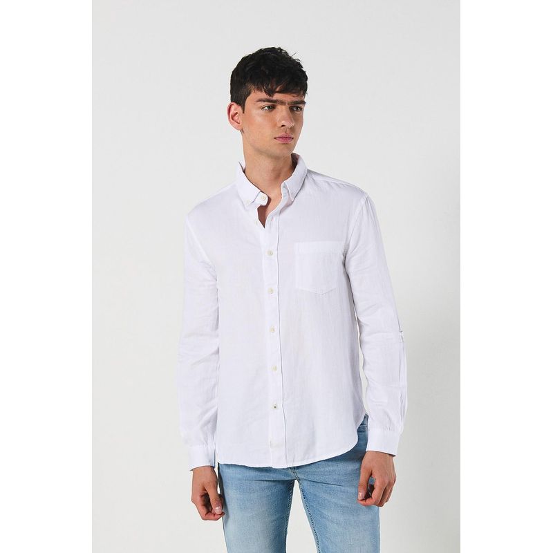 KOAJ - KOAJ Camisa cuello button down manga larga en slim fit HOMBRE