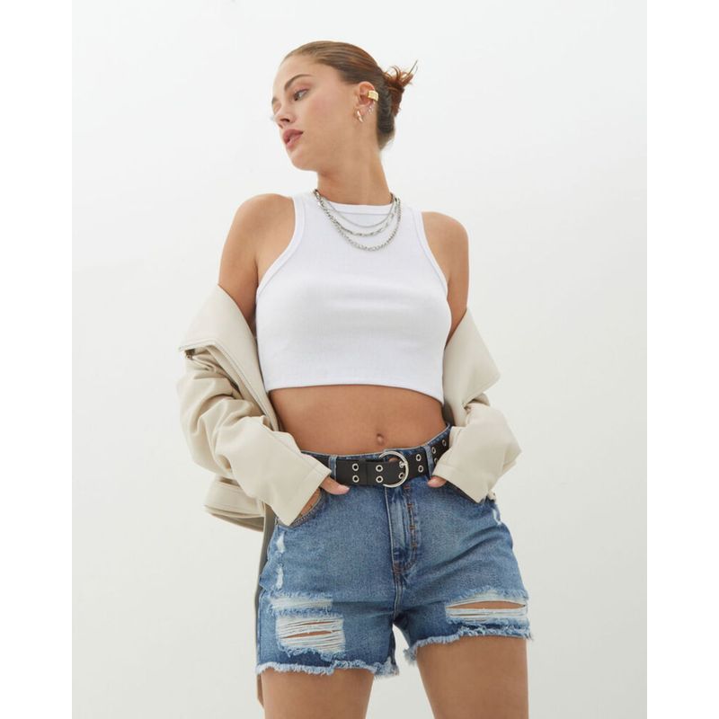 SEVEN SEVEN - Camiseta Para Mujer Manga Sisa Color Blanco Marca Seven Seven #28094738
