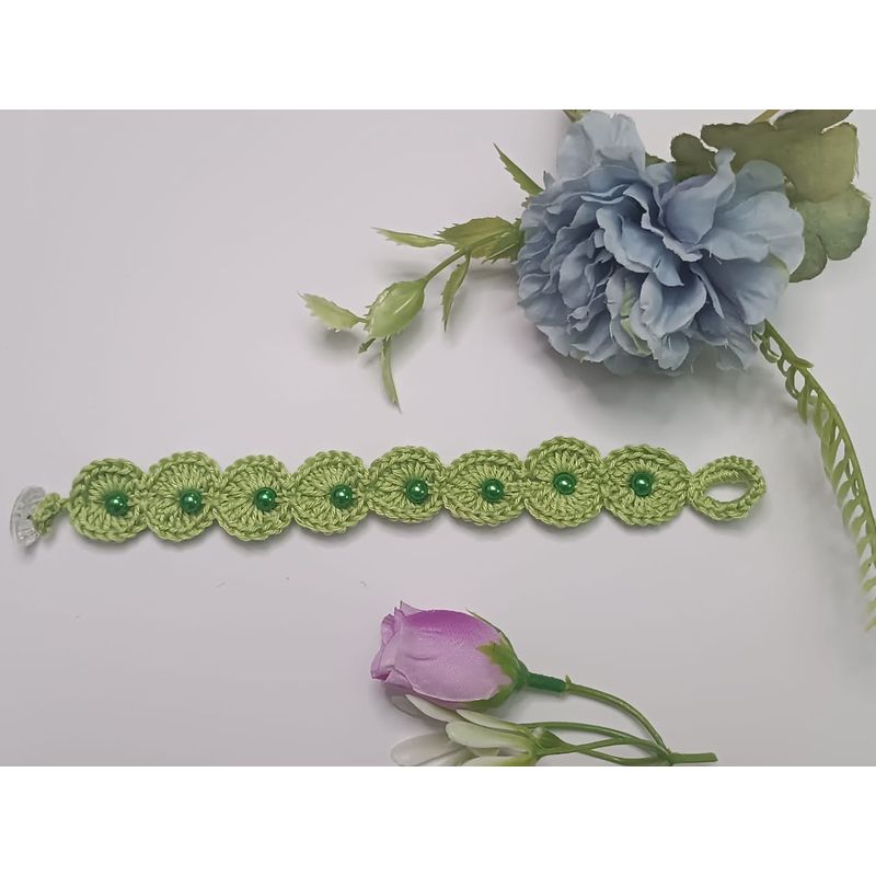 GENERICO - Pulsera tejida en crochet Verde Viche