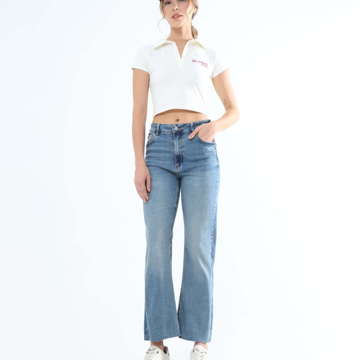 SEVEN SEVEN - Jeans Cropped Flare Tono Medio  Para Mujer Azul Seven Seven