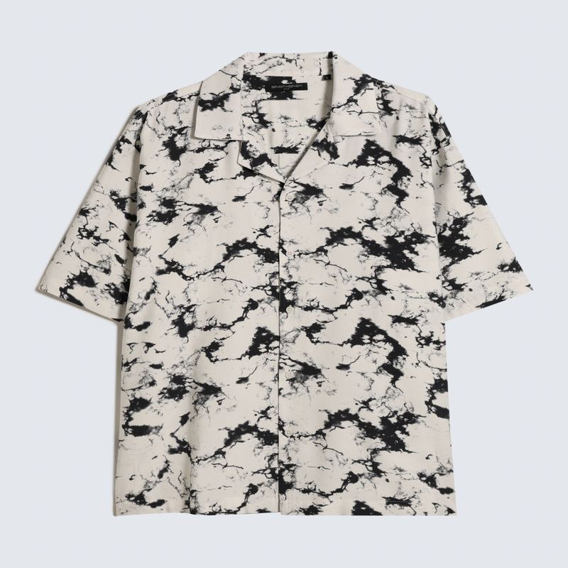 SEVEN SEVEN - Camisa Para Hombre Manga Corta  Color Negro Marca Seven Seven #45011991