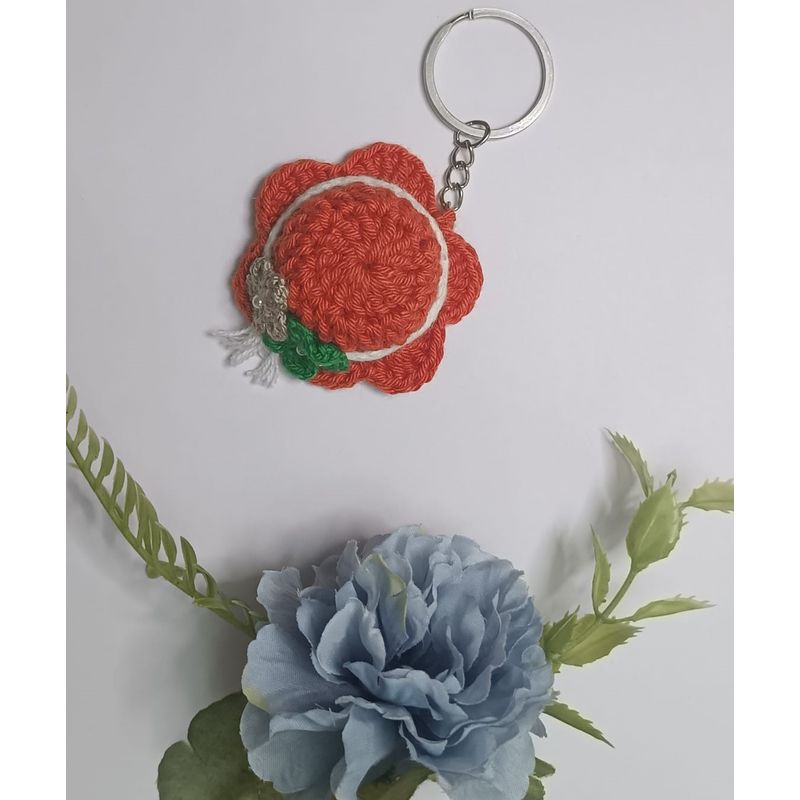 GENERICO - Llaveros tejidos en crochet Sombrero Naranja