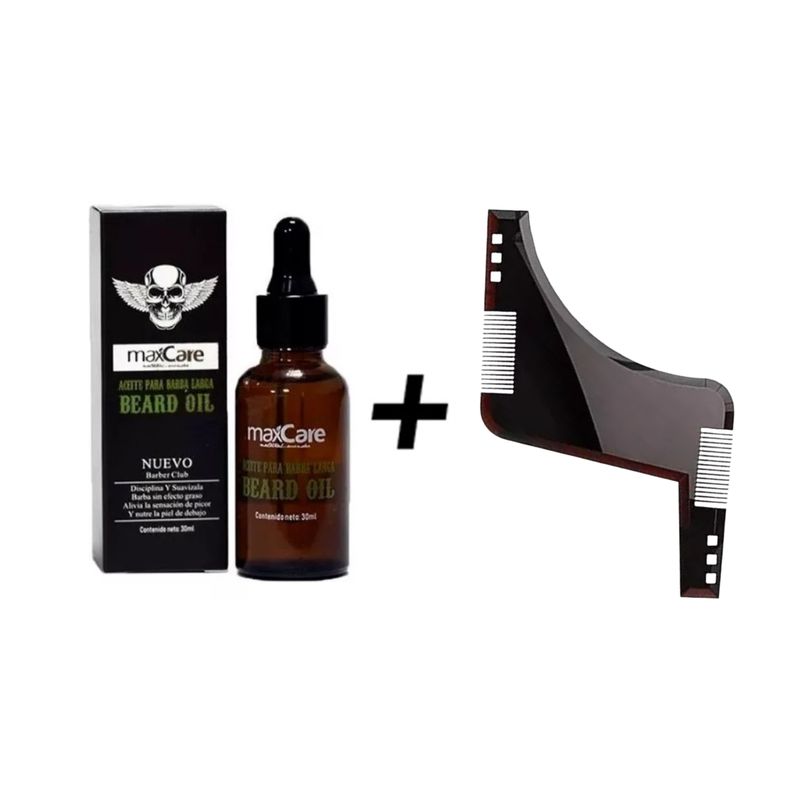 MAX - Aceite para barba bear oil + Peine Moldeador
