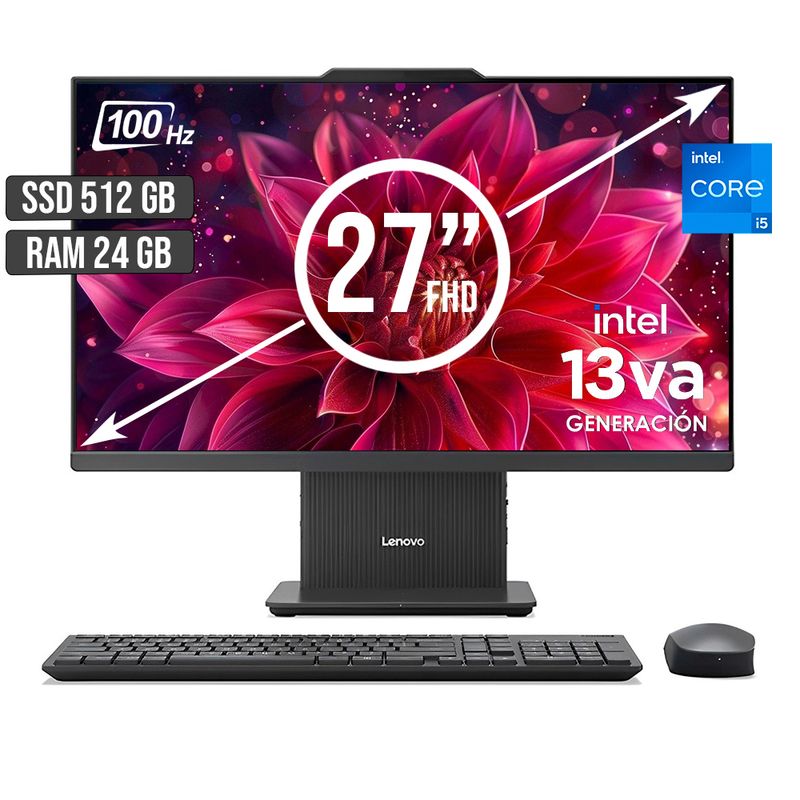 LENOVO - TODO EN UNO LENOVO INTEL CORE I5-13420H SSD 512GB RAM 24GB LED 27 FULL HD 100Hz