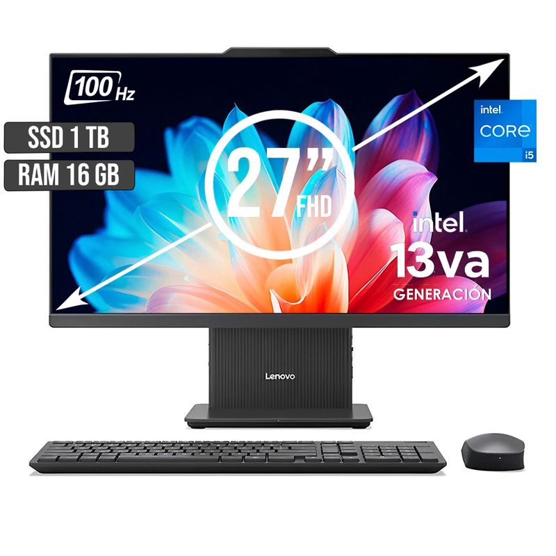 LENOVO - TODO EN UNO LENOVO INTEL CORE I5-13420H SSD 1TB RAM 16GB LED 27 FULL HD 100Hz
