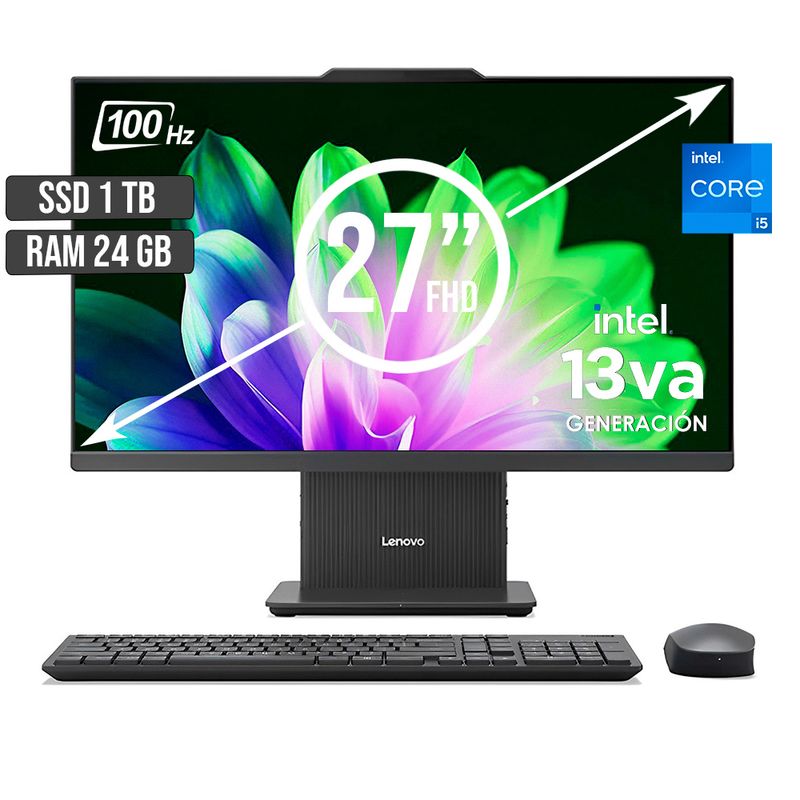 LENOVO - TODO EN UNO LENOVO INTEL CORE I5-13420H SSD 1TB RAM 24GB LED 27 FULL HD 100Hz