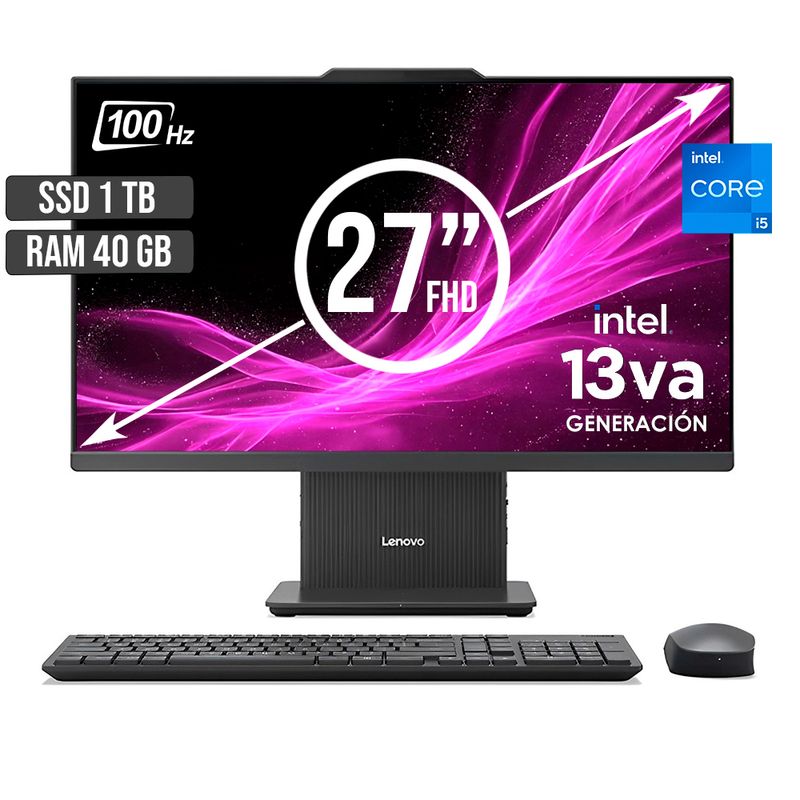 LENOVO - TODO EN UNO LENOVO INTEL CORE I5-13420H SSD 1TB RAM 40GB LED 27 FULL HD 100Hz