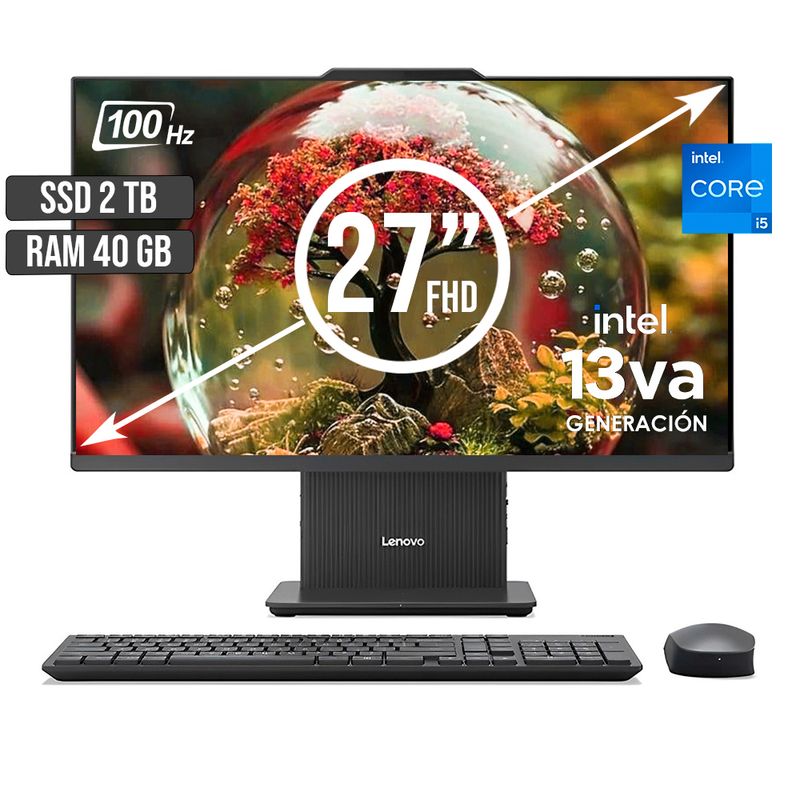 LENOVO - TODO EN UNO LENOVO INTEL CORE I5-13420H SSD 2TB RAM 40GB LED 27 FULL HD 100Hz