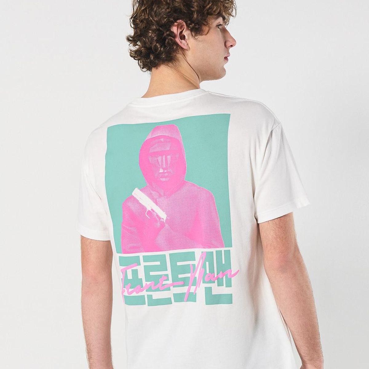 KOAJ - KOAJ Camiseta crema clara manga corta de Squid Game Hombre