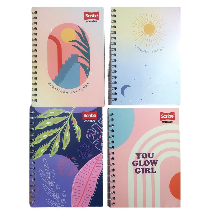 SCRIBE - Cuaderno Cuadriculado Femenino 7 Materias Master Scribe
