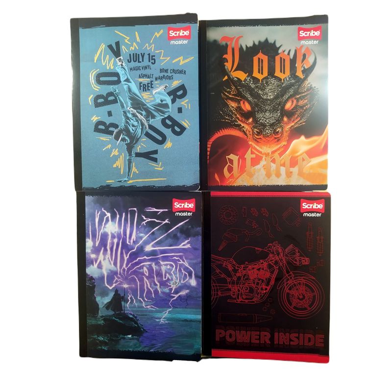 SCRIBE - Pack X6 Cuaderno Masculino Cosido 50h Rayado Master+ Scribe