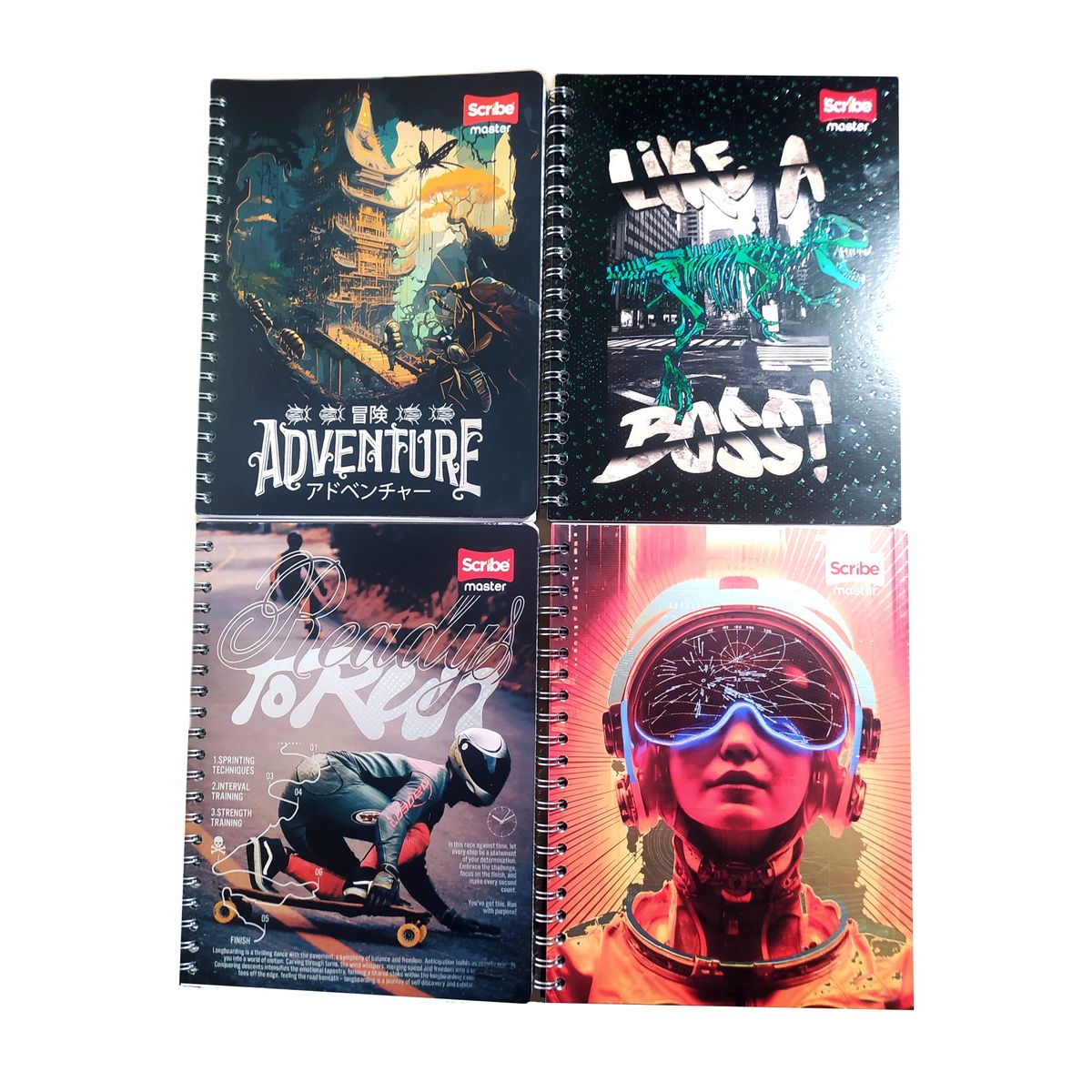 SCRIBE - Cuaderno Masculino Argollado 80h Cuadriculado Master Scribe