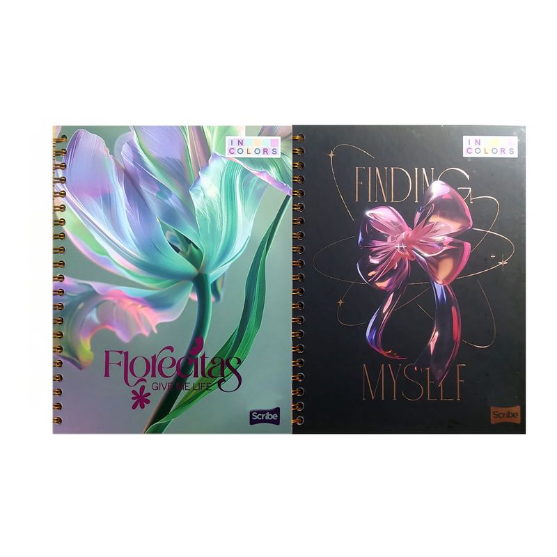SCRIBE - Cuaderno Femenino Argollado 7 Materias Cuadriculado Scribe