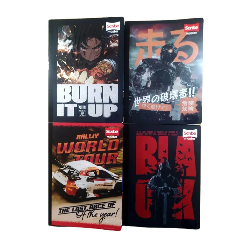 SCRIBE - Pack X12 Cuaderno Masculino Cosido 50h Rayado Master+Scribe