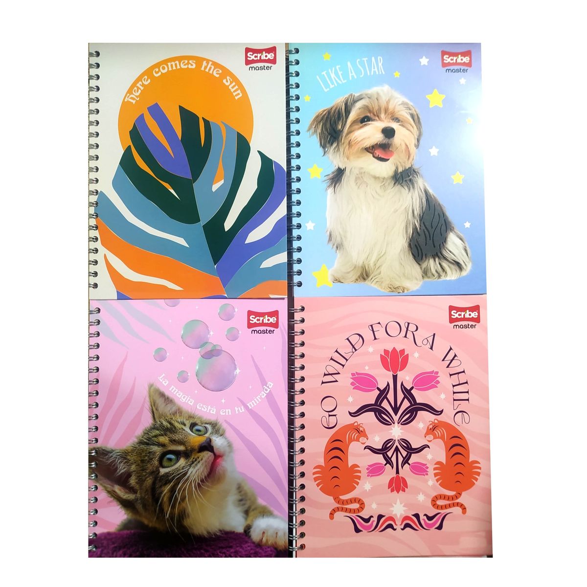 SCRIBE - Cuaderno Femenino Argollado 80h Cuadriculado Master Scribe