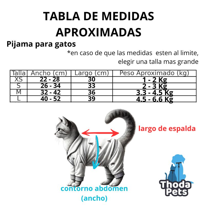 GENERICO - PIJAMA PARA GATOS TALLA L